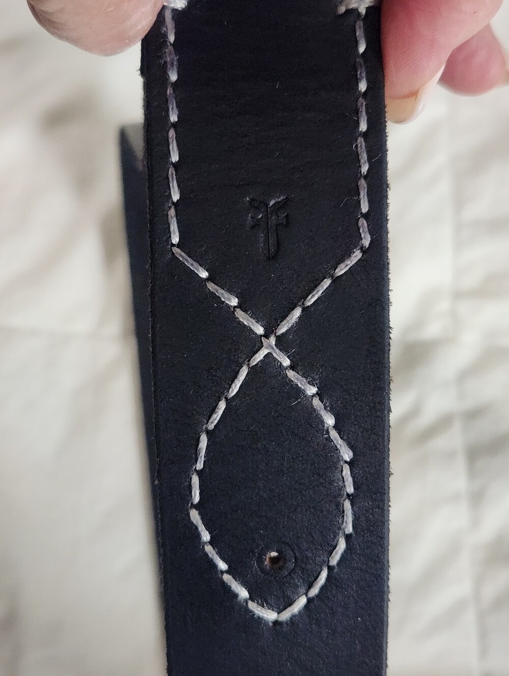 Frye Black Leather Belt Double Pin Size XS Western - Picture 4 of 7